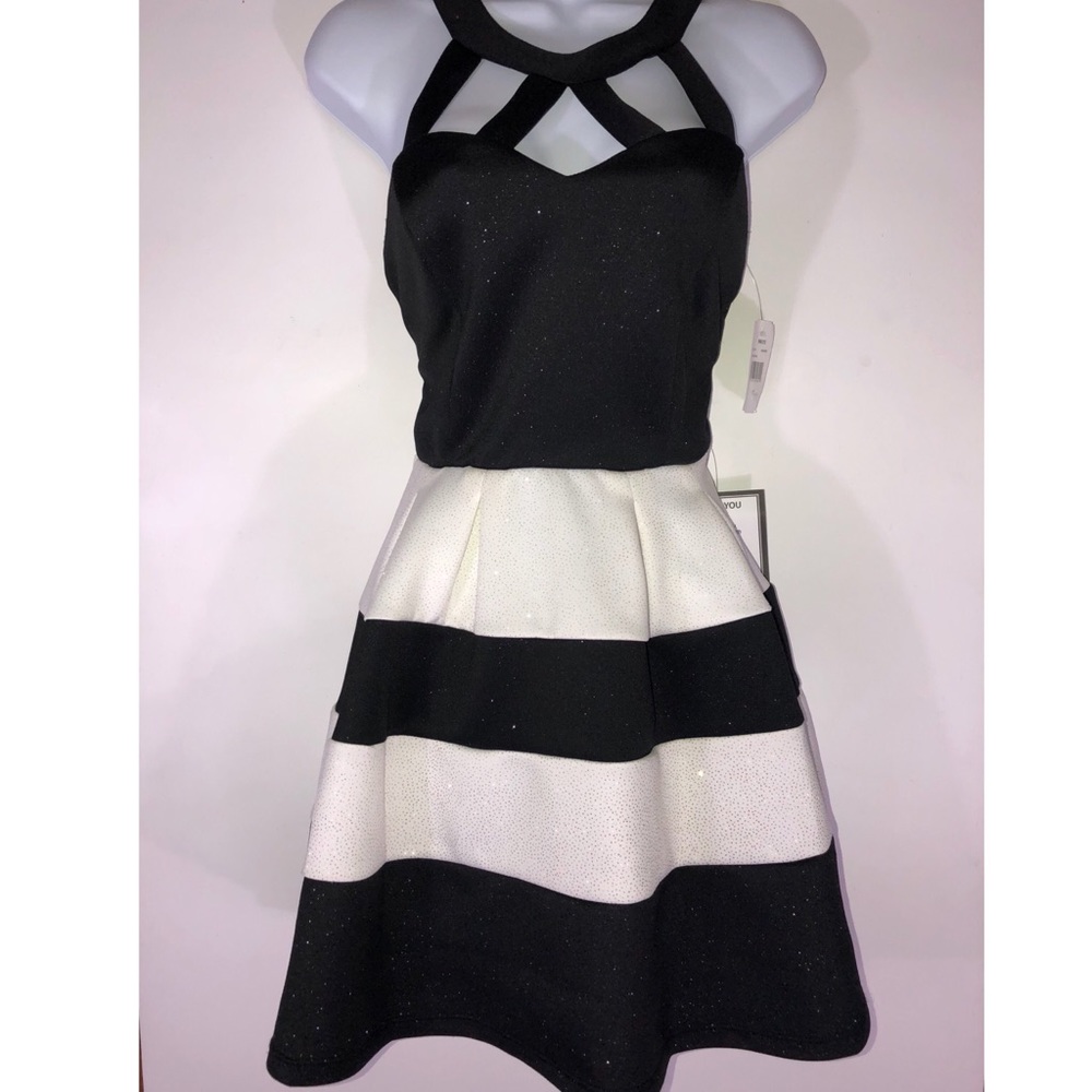 Crystal Doll Black & White Dress